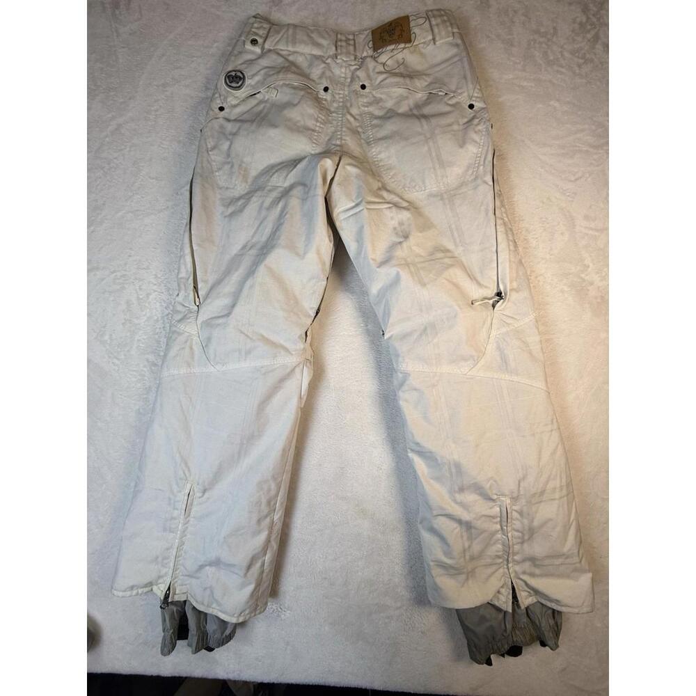 Burton Snowboard Ski Pants Women’s  XS White Cargo Nylon Waterproof *see Pics
